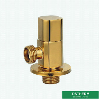 Válvula de ángulo de cobre amarillo polaca del agua del cuarto de baño del oro montado en la pared de lujo de los accesorios con” hilo G1/2
