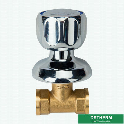 Válvula de cobre amarillo de bronce modificada para requisitos particulares del gallo de parada del tubo de Logo Chrome Plated Concealed Water