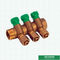 Dos maneras a seis múltiples de cobre amarillo de los separadores de agua de las maneras para el tubo de Pex con las colocaciones del tornillo masculino para el abastecimiento de la agua caliente