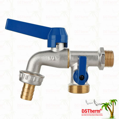 Grifo de doble salida universal clásico de aluminio mediano, grifo de latón, grifo de latón 1/2"*3/4"*3/4"