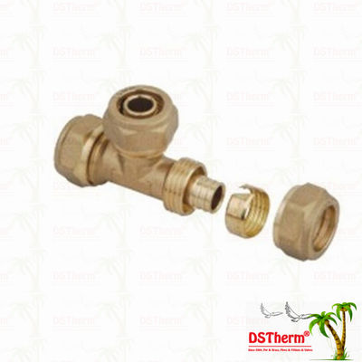 Colocaciones de cobre amarillo roscadas iguales Logo Screw Fittings Middle Weight modificado para requisitos particulares color de cobre amarillo de Pex de la camiseta
