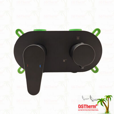 Válvula de ducha de mezclador PPR 5 Ways con chapa negra para control de temperatura y flujo