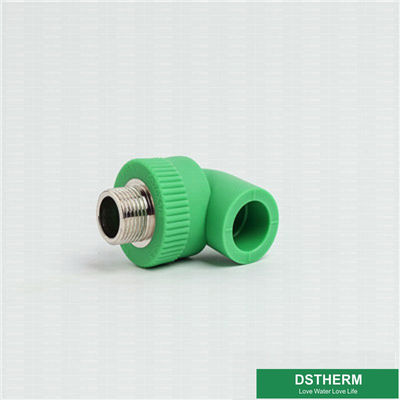 Las instalaciones de tuberías flexibles del 90° Ppr, varón modificado para requisitos particulares del color roscaron el codo Iso9001