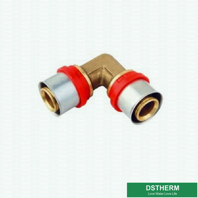 Colocaciones de cobre amarillo rectas roscadas iguales modificadas para requisitos particulares de la unión de la prensa del doble de la compresión del codo para el tubo de aluminio de Pex Pex