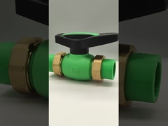 Instalación expuesta de válvula de bolas de unión doble recubierta de plástico PPR Materia prima importada