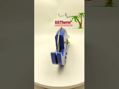 Se trata de un dispositivo de corte de tuberías de plástico azul, con un corte PPR ISO9001 DIN8077/8078 20-40MM