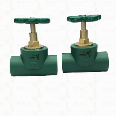Cartucho de válvula de parada de tipo más pesado personalizado con mango verde Cartucho de latón de latón Spindle de la válvula parte superior