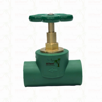 Cartucho de válvula de parada de tipo más pesado personalizado con mango verde Cartucho de latón de latón Spindle de la válvula parte superior