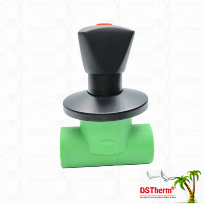 Ppr válvula de frenado de chapa negra con mango triangular válvula de precisión de flujo negro con recubrimiento negro electroforético