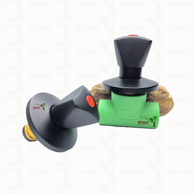 Ppr válvula de frenado de chapa negra con mango triangular válvula de precisión de flujo negro con recubrimiento negro electroforético