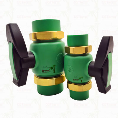 Válvula de bola de unión PPR de paso total Válvula de bola de doble unión PPR 20-63MM Instalación expuesta