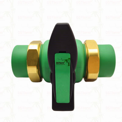 Válvula de bola de unión PPR de paso total Válvula de bola de doble unión PPR 20-63MM Instalación expuesta