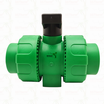 PPR doble válvula de unión de bolas de bloqueo con bola de plástico S2.5 20-63MM LOGO personalizado