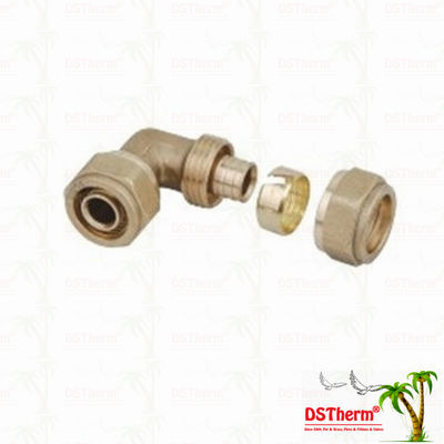 Colocaciones de cobre amarillo roscadas varón Logo Screw Fittings Middle Weight modificado para requisitos particulares color de cobre amarillo de Pex del codo
