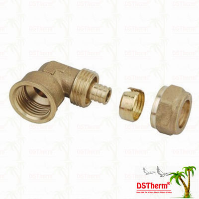 Colocaciones de cobre amarillo roscadas femeninas Logo Screw Fittings Middle Weight modificado para requisitos particulares color de cobre amarillo de Pex del codo