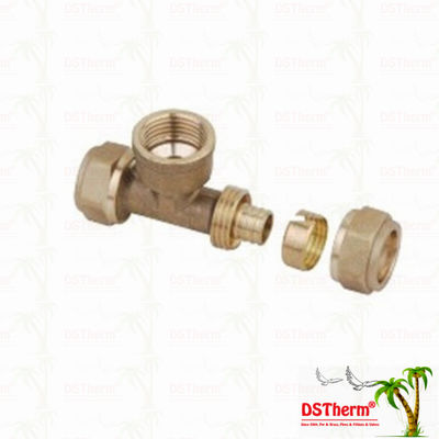 Colocaciones de cobre amarillo roscadas iguales Logo Screw Fittings Middle Weight modificado para requisitos particulares color de cobre amarillo de Pex de la camiseta
