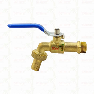Gold Plated Heavy Duty Classic Blue Iron Handle Bibcocks Spout Faucet Spigot Water Tap 1/2"