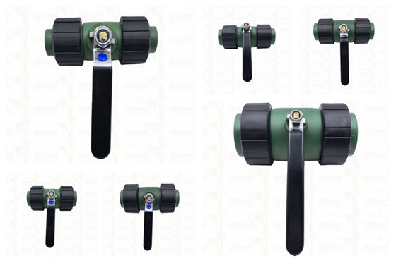 Válvula de bola de doble unión PPR con bola de latón y manija de hierro 20-63MM LOGO personalizado