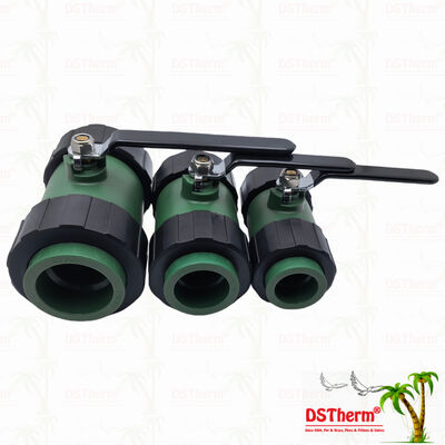 Válvula de bola de doble unión PPR con bola de latón y manija de hierro 20-63MM LOGO personalizado