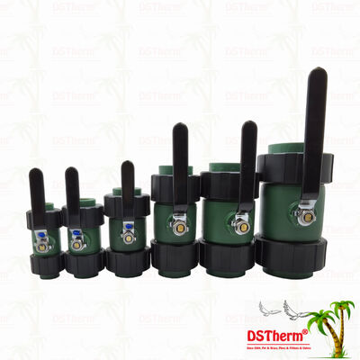 Válvula de bola de doble unión PPR con bola de latón y manija de hierro 20-63MM LOGO personalizado