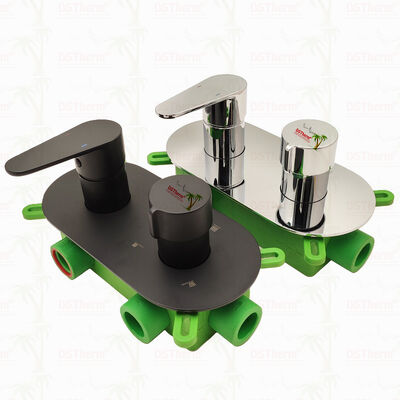 Válvula de ducha de mezclador PPR 5 Ways con chapa negra para control de temperatura y flujo