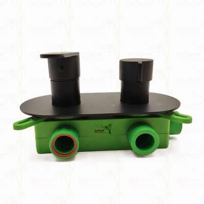 Válvula de ducha de mezclador PPR 5 Ways con chapa negra para control de temperatura y flujo