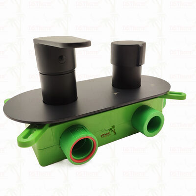Válvula de ducha de mezclador PPR 5 Ways con chapa negra para control de temperatura y flujo