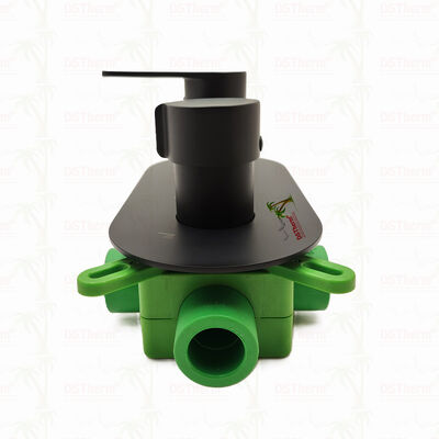 Válvula de ducha de mezclador PPR 5 Ways con chapa negra para control de temperatura y flujo