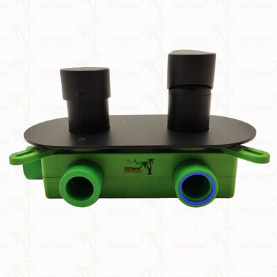 Válvula de ducha de mezclador PPR 5 Ways con chapa negra para control de temperatura y flujo