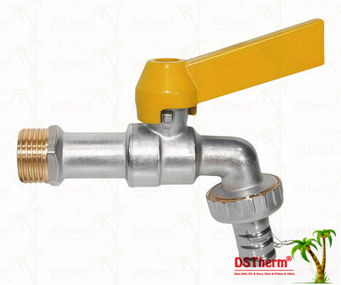 Niquelado de trabajo pesado clásico de aluminio recto mango bibcocks boca de agua grifo de agua grifo 1/2 "