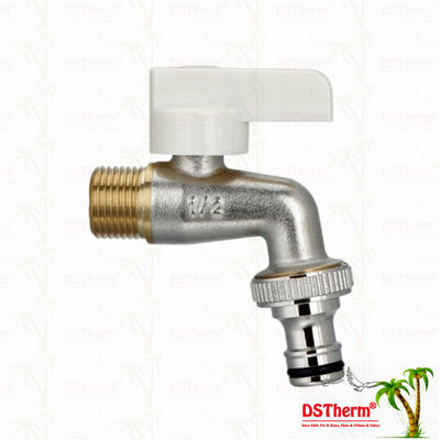 Grifo de bico de plástico blanco ergonómico con material personalizado y especificación de 1/2"*3/4"