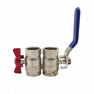 Válvula de bola de latón PN25 con bola cromada hembra x hembra de puerto completo 1/2"–4"