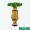 Manijas plásticas verdes con los cartuchos de cobre amarillo de la válvula para Ppr y la válvula de parada de cobre amarillo