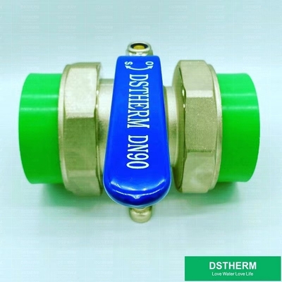 110 mm PPR doble válvula de bolas de unión con perforación completa PN25 resistente a la corrosión