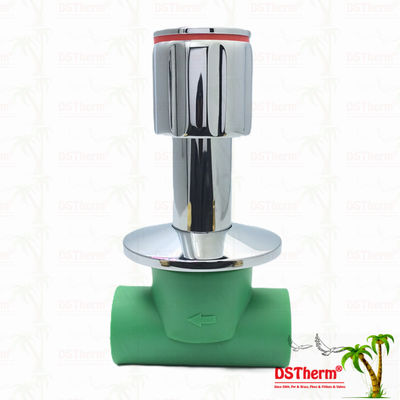 Ppr válvula de parada cromada con mango antideslizante de bajo mantenimiento 20-32 mm Tamaño personalizable